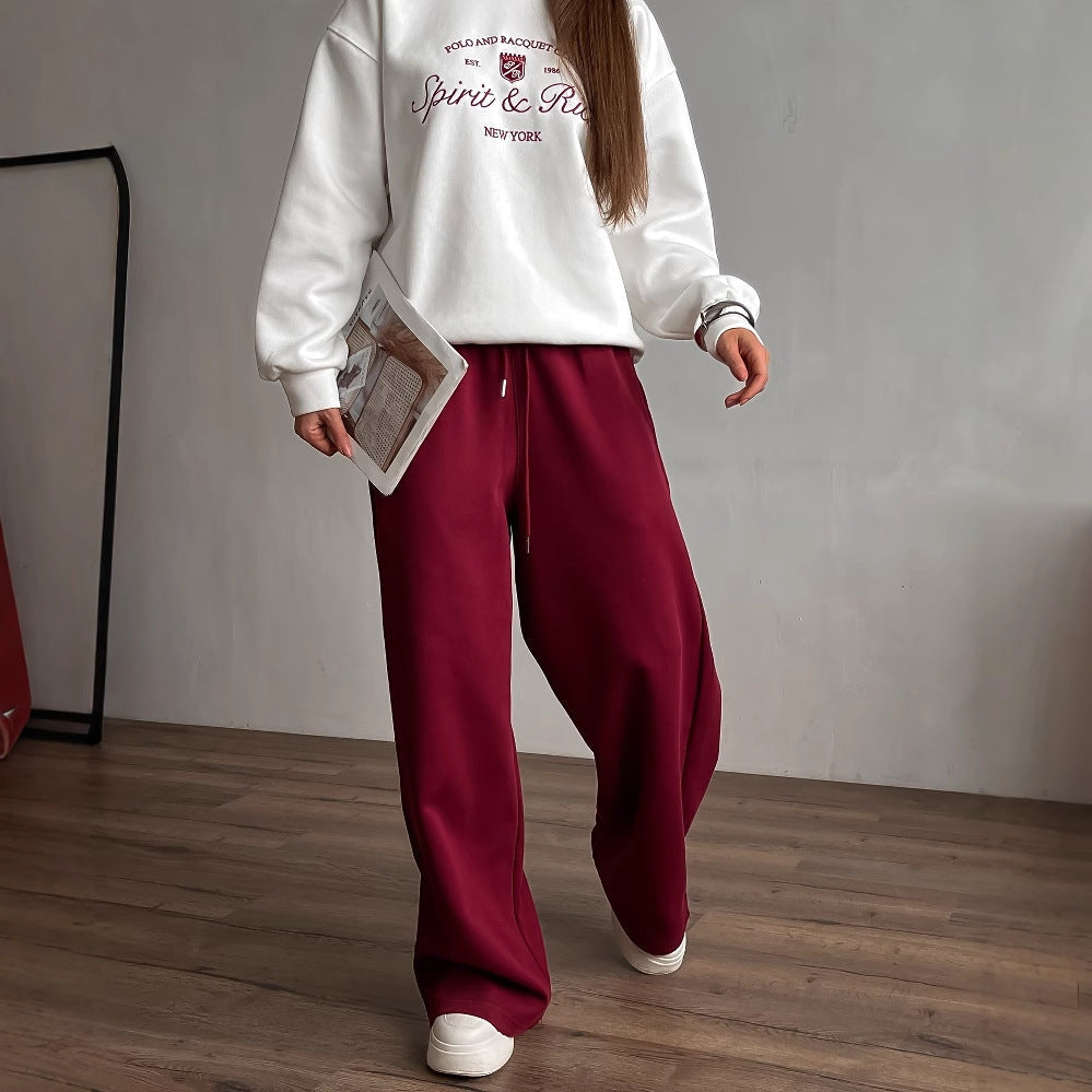 Sweatshirt Femme – Coupe Oversize – Coton Mélangé – Logo Brodé – Col Rond Casual
