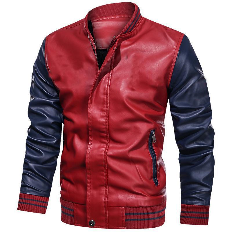Veste homme casual – Coupe classique – Finition lisse – Col montant – Poches zippées