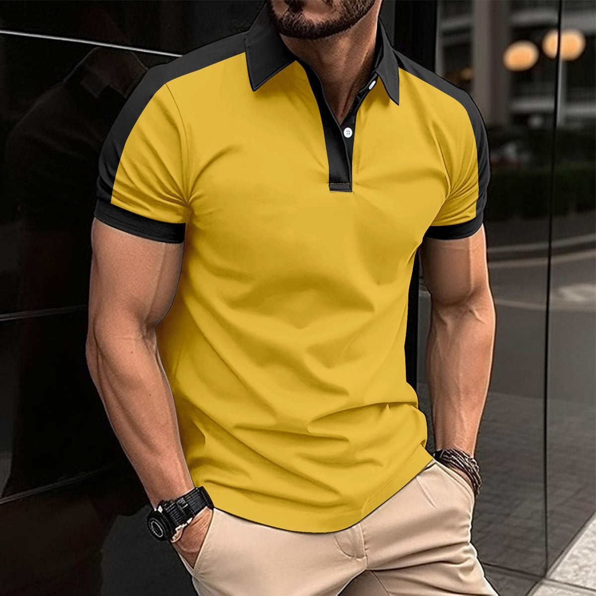 Men's polo – Slim fit – Natural fibers – Stylish contrasting collar