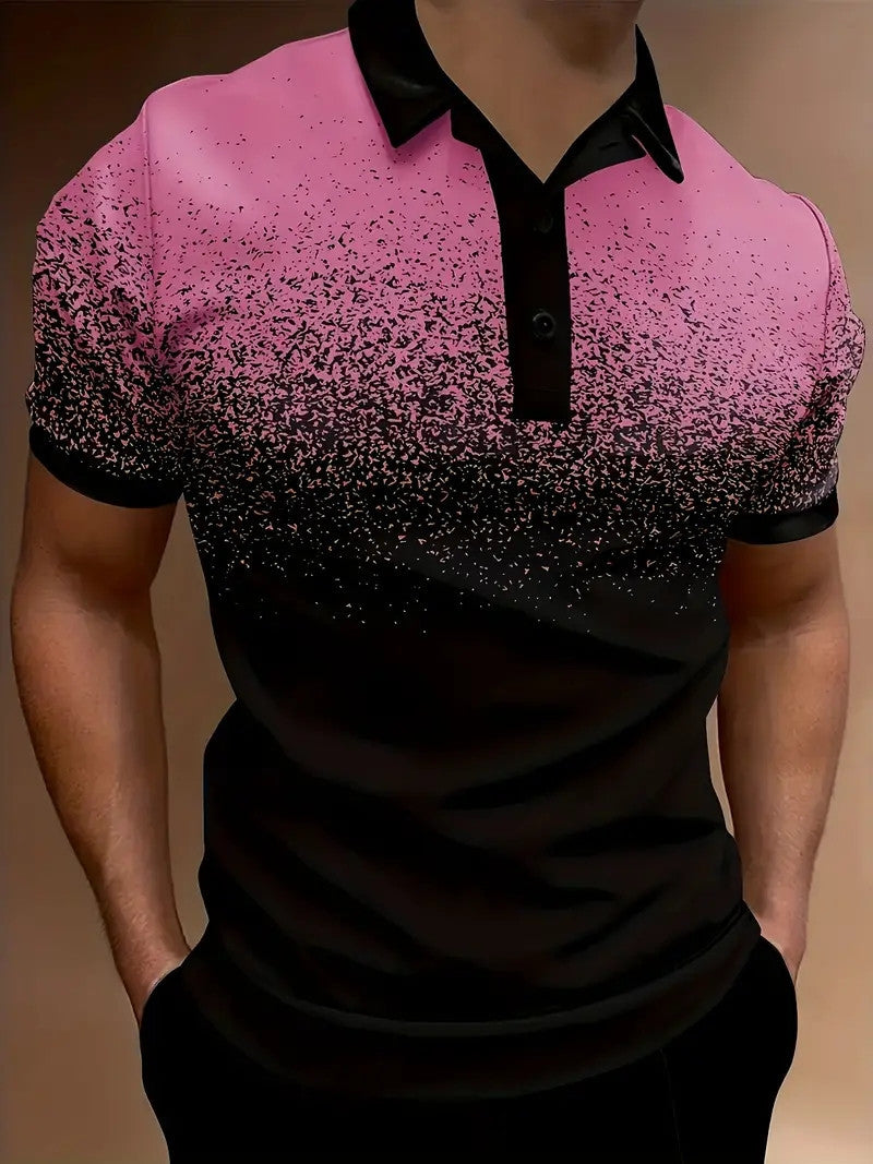 Men's polo – Slim fit – Gradient print – Comfortable breathable fabric