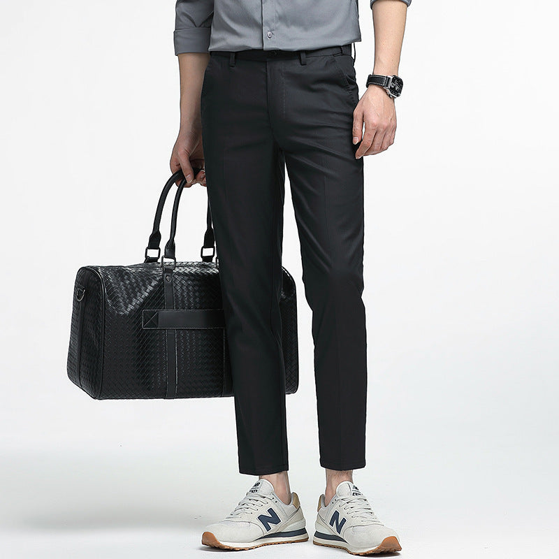 Men's Cropped Pants – Slim Fit – Lightweight Breathable Fabric – Modern Casual Style