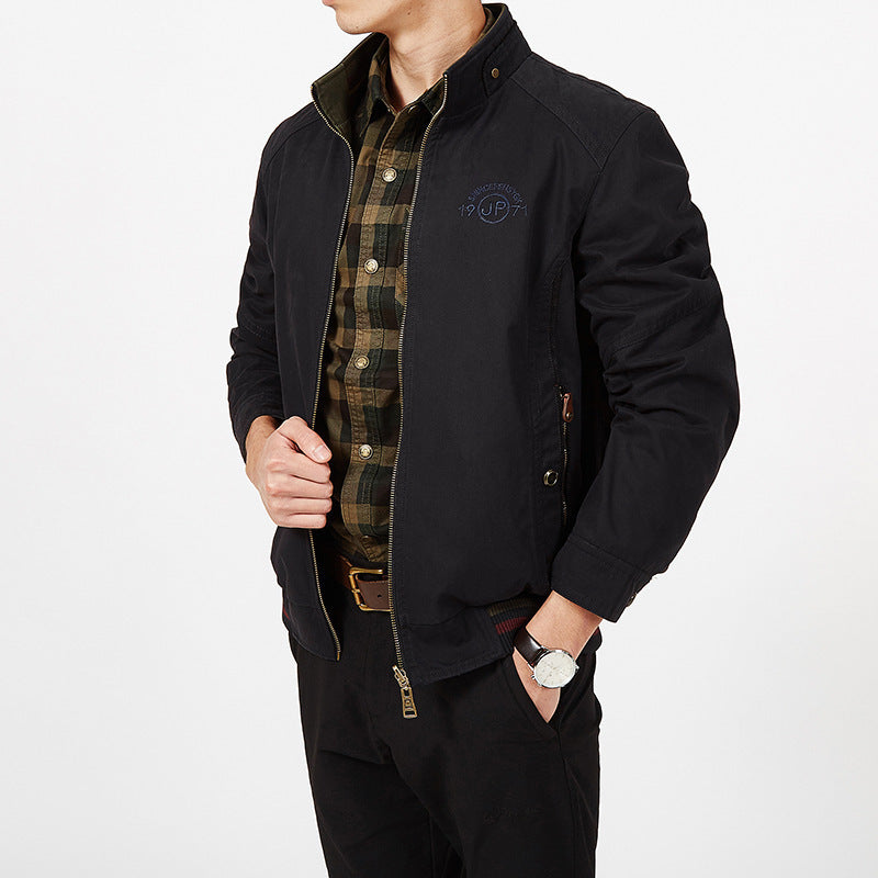 Men's jacket – Regular fit – Breathable fabric – Reversible – Zipped stand-up collar