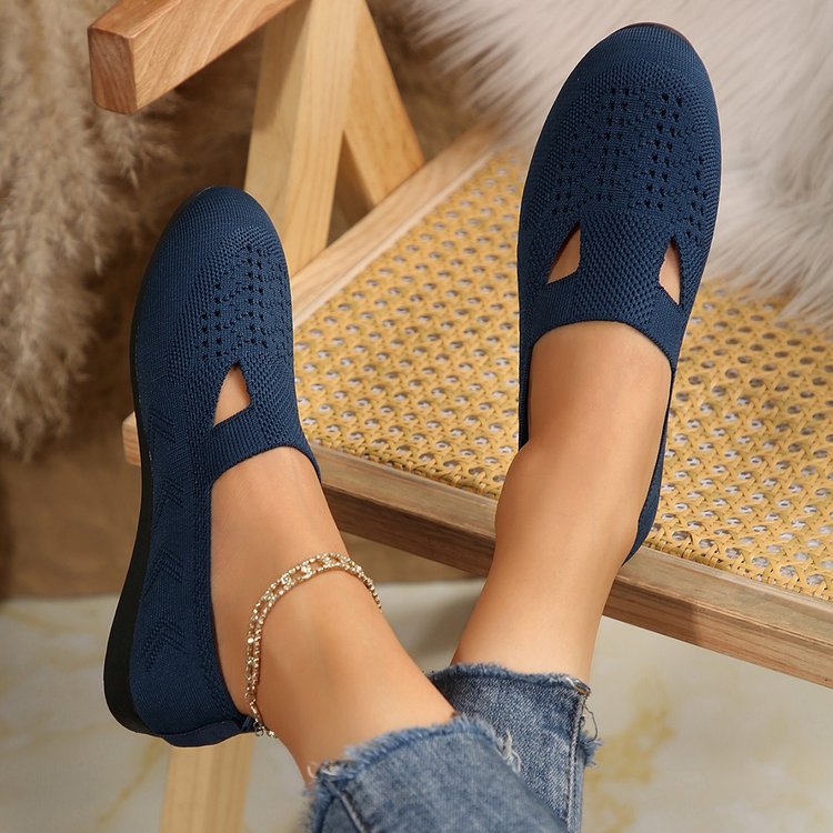 Women's slip-on shoes – round toe – breathable lightweight