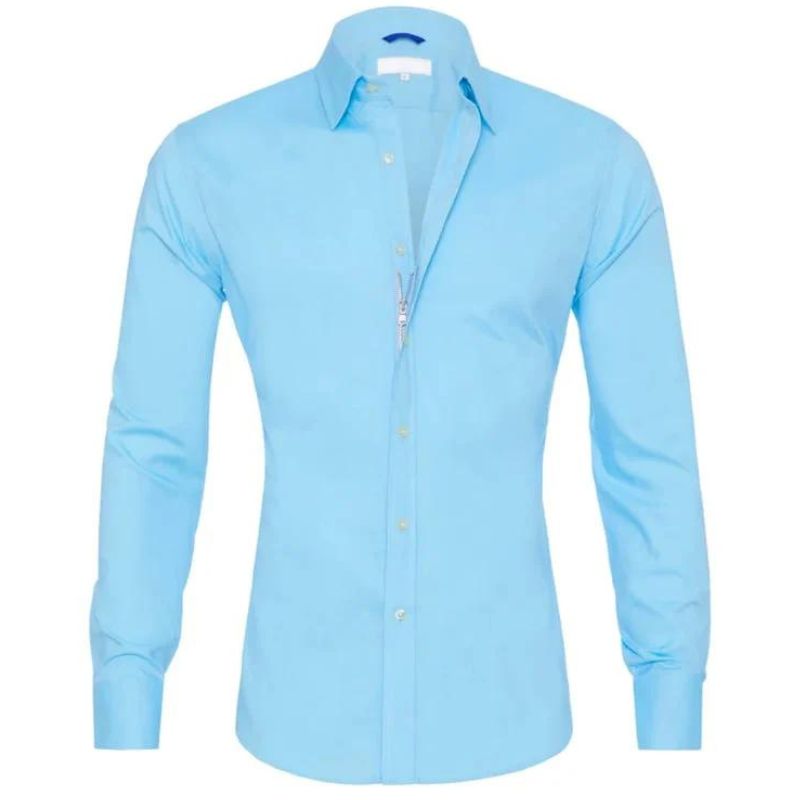 Men's zip-up shirt – Slim fit – Breathable fabric – Wrinkle-resistant – Casual chic style