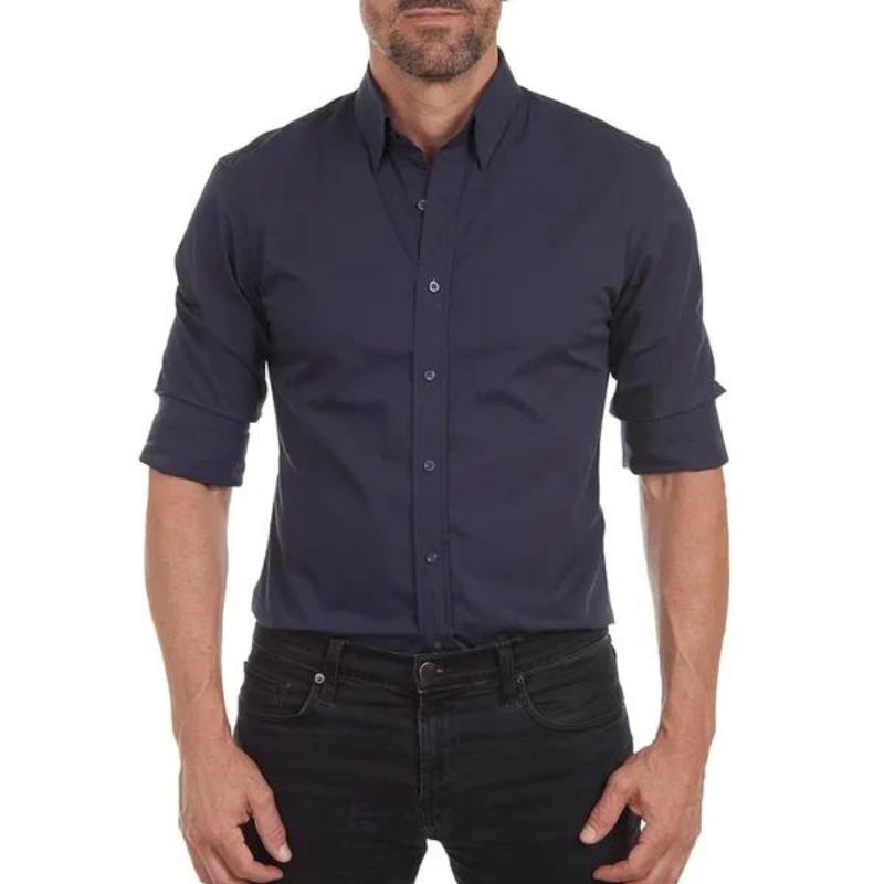 Men's zip-up shirt – Slim fit – Breathable fabric – Wrinkle-resistant – Casual chic style
