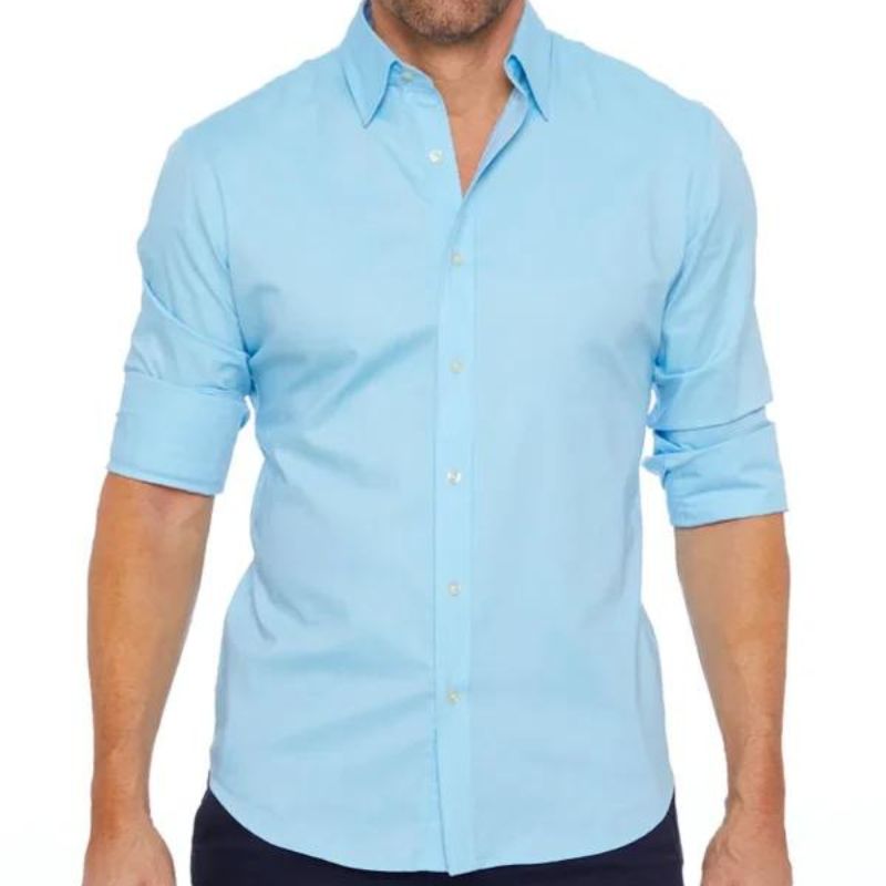 Men's zip-up shirt – Slim fit – Breathable fabric – Wrinkle-resistant – Casual chic style