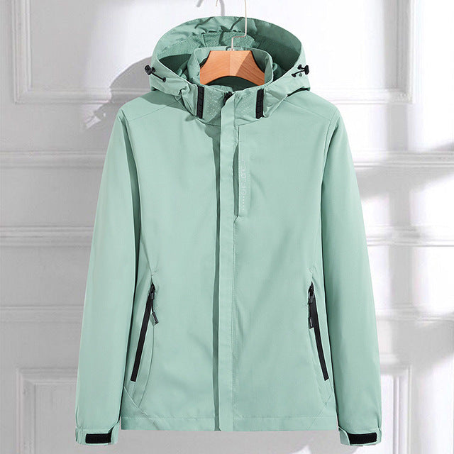 Manteau de pluie femme – Déperlant – Capuche réglable – Coupe droite mi-longue