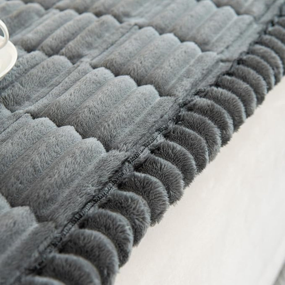 Plush Ribbed Padded Sofa Seat Cover