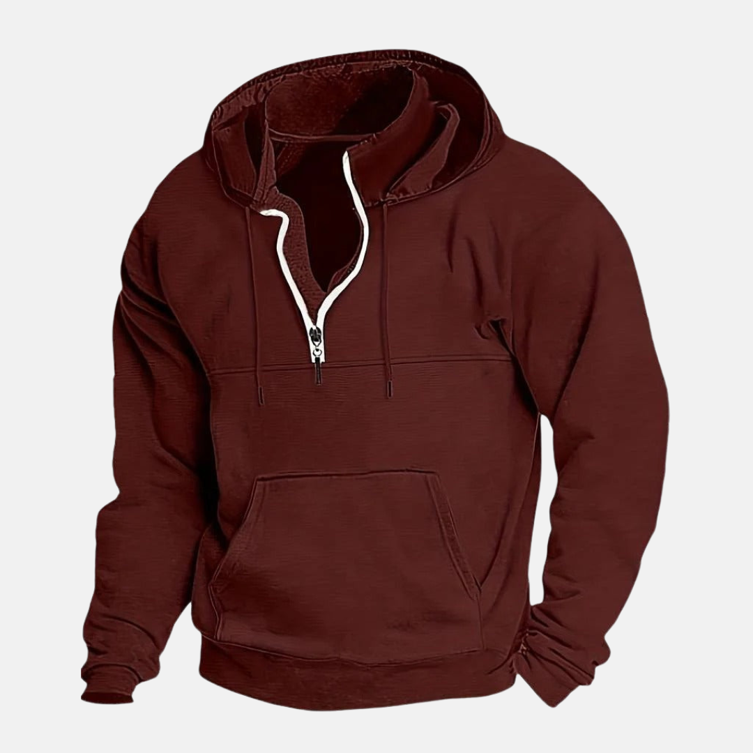 Roberto Relaxed Fit Half-Zip Hoodie | Kangaroo Pocket Hoodie