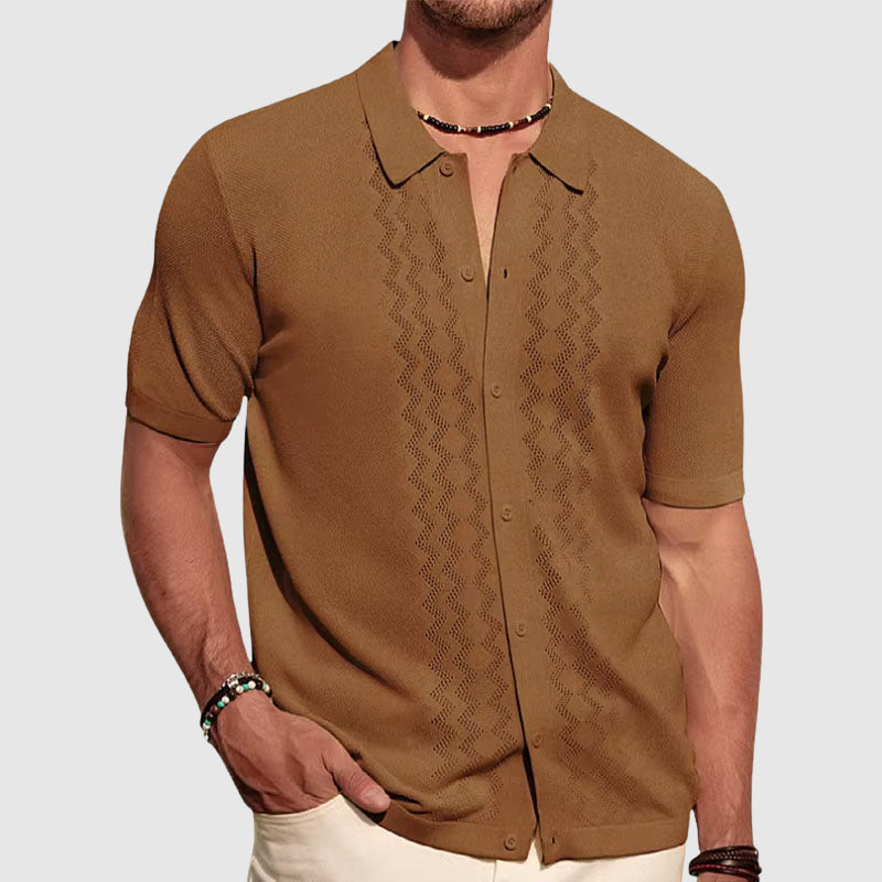 Men's knit shirt – Relaxed fit – Short sleeves – Soft breathable fabric