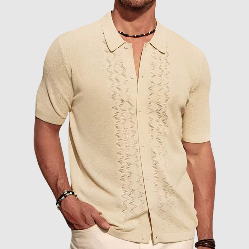 Men's knit shirt – Relaxed fit – Short sleeves – Soft breathable fabric