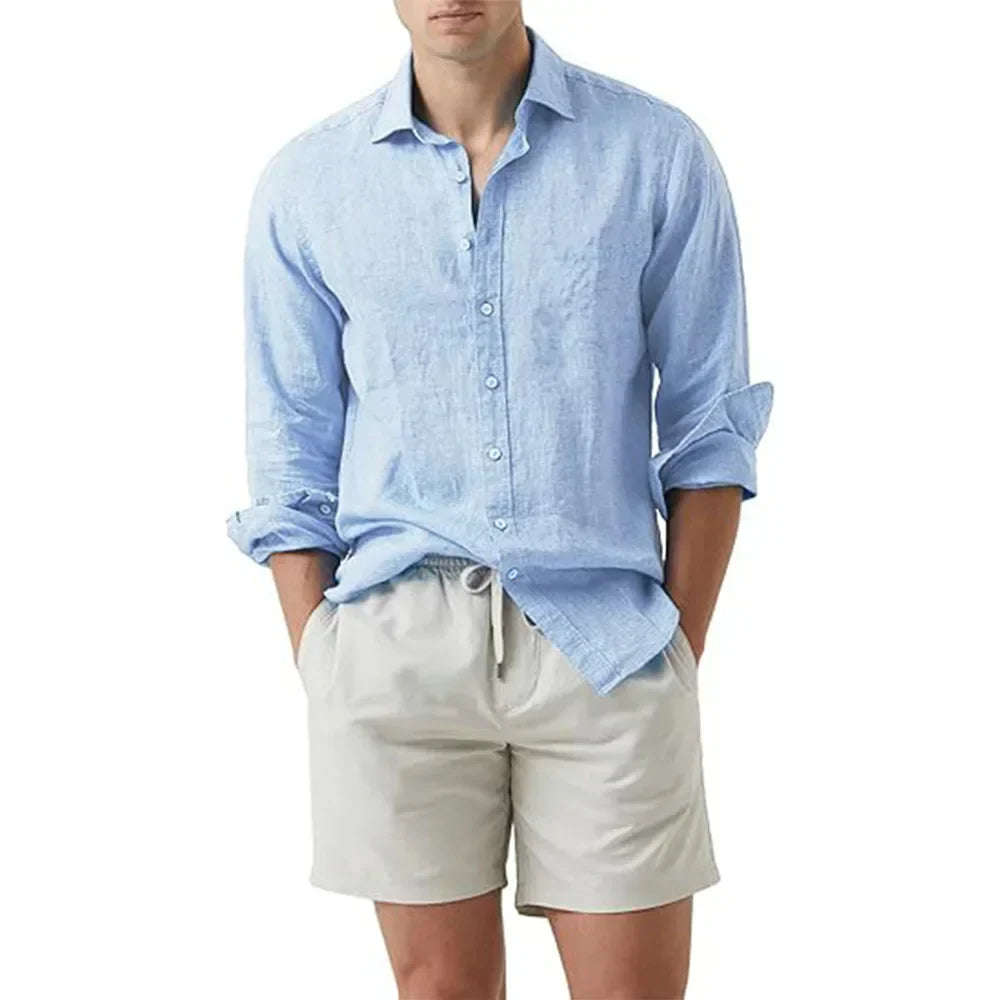 Men's shirt – Breathable natural fibers – Relaxed fit – Long sleeves
