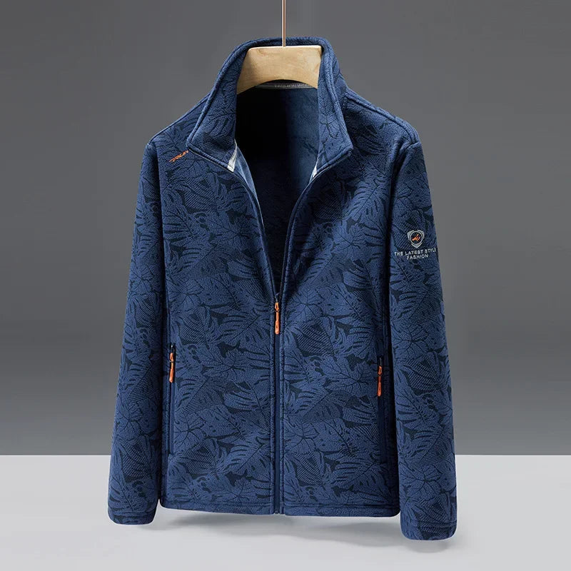 Men's fleece jacket – Regular fit – Stand-up collar – Zipped pockets – Soft fabric