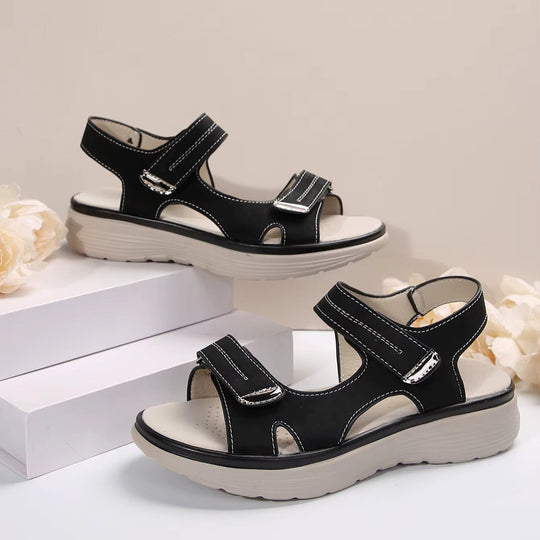 Women's sandals – Open toe – Adjustable straps – Comfort sole – Closed heel
