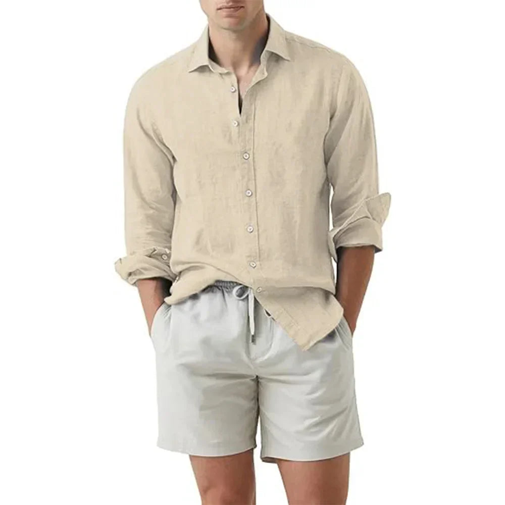 Men's shirt – Breathable natural fibers – Relaxed fit – Long sleeves