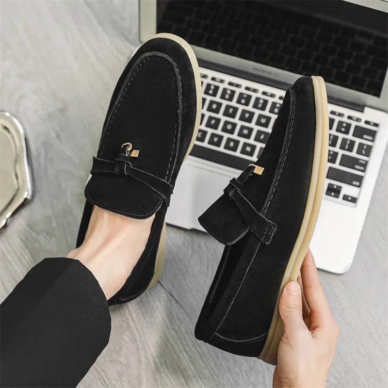 Mocassins homme – Design à enfiler – Semelle en caoutchouc – Style épuré élégant