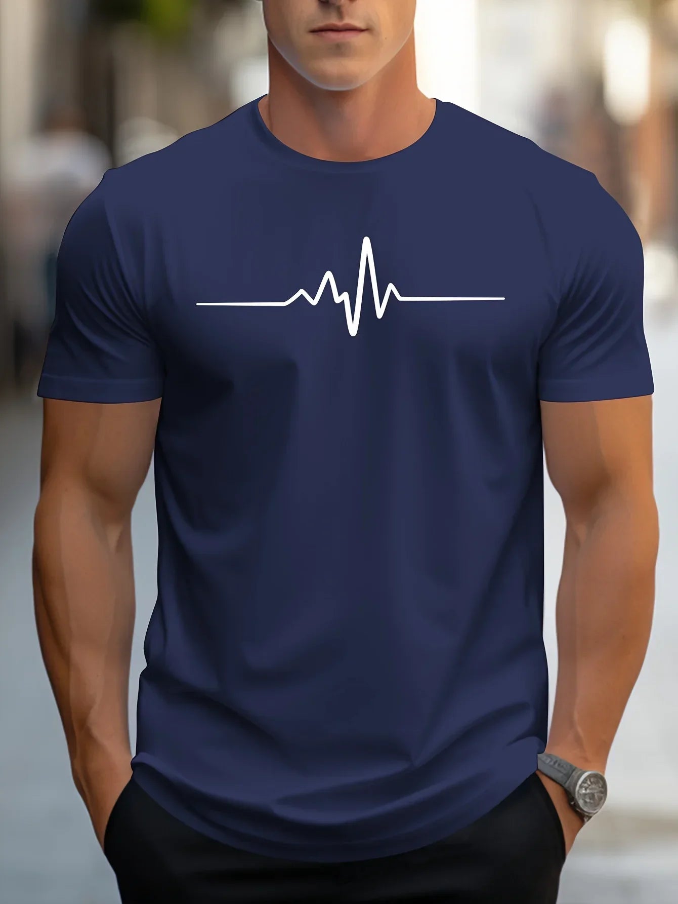 Men's T-shirt – Slim fit – Soft knit – Crew neck – Short sleeves – Graphic print