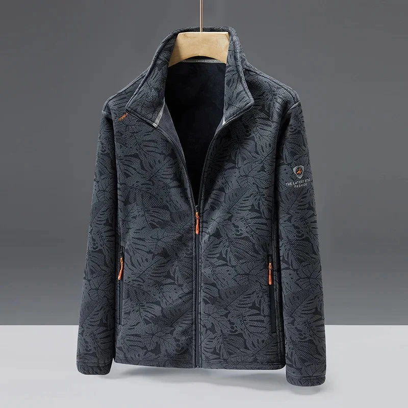 Men's fleece jacket – Regular fit – Stand-up collar – Zipped pockets – Soft fabric