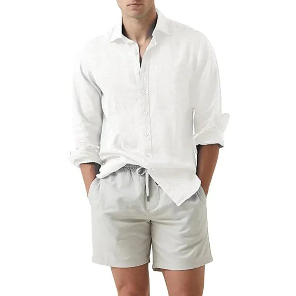 Men's shirt – Breathable natural fibers – Relaxed fit – Long sleeves