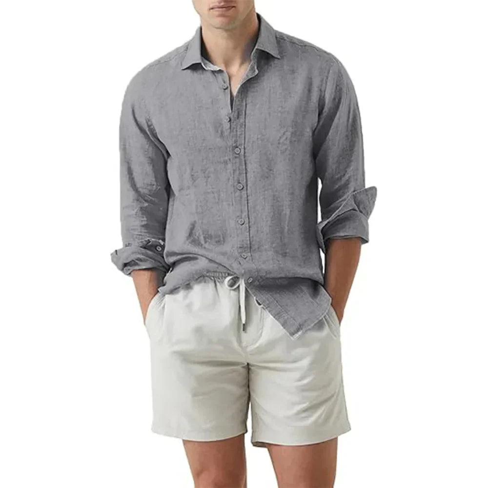 Men's shirt – Breathable natural fibers – Relaxed fit – Long sleeves