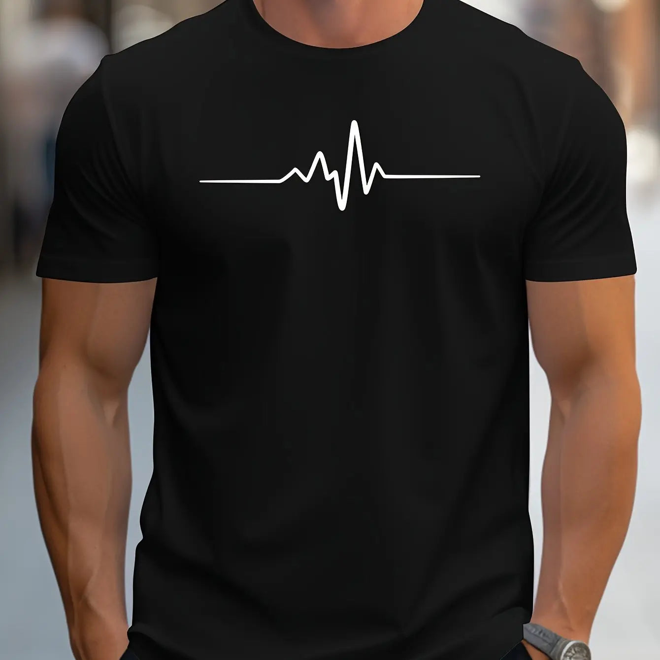 Men's T-shirt – Slim fit – Soft knit – Crew neck – Short sleeves – Graphic print