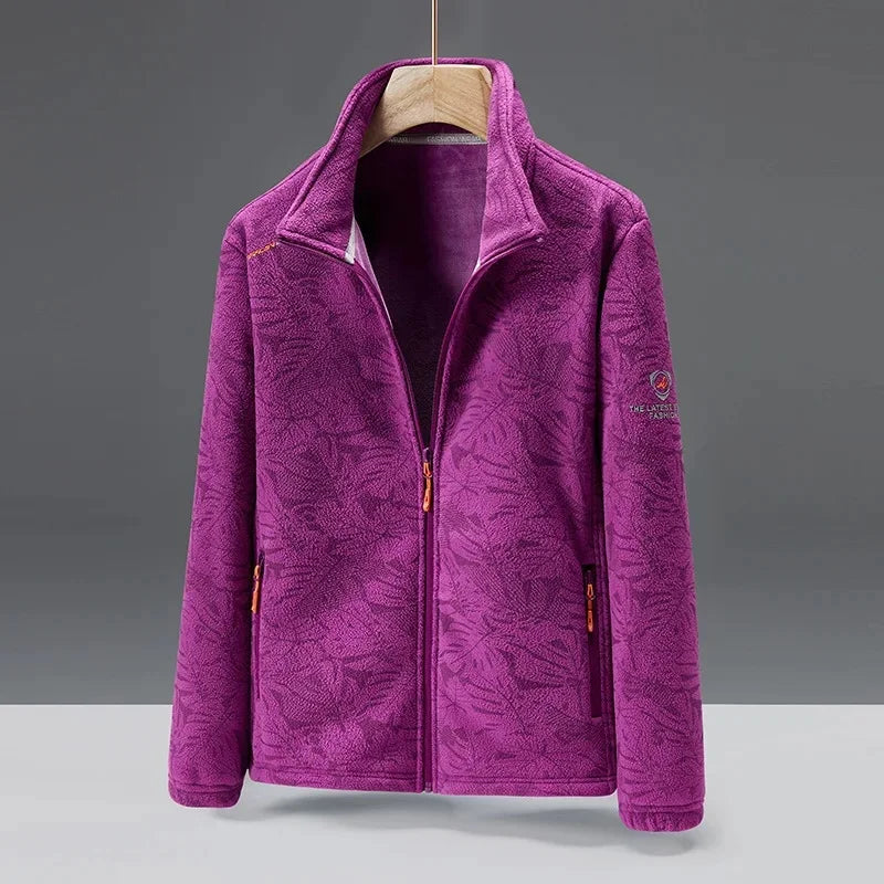 Men's fleece jacket – Regular fit – Stand-up collar – Zipped pockets – Soft fabric
