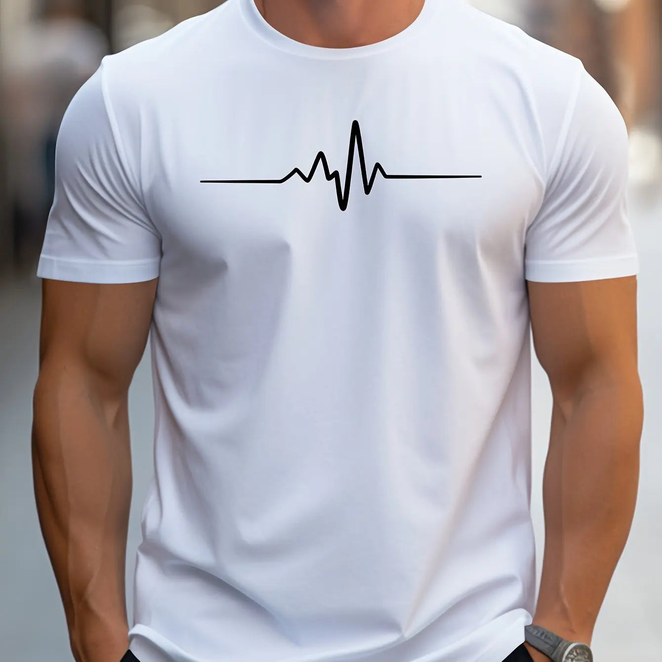 Men's T-shirt – Slim fit – Soft knit – Crew neck – Short sleeves – Graphic print
