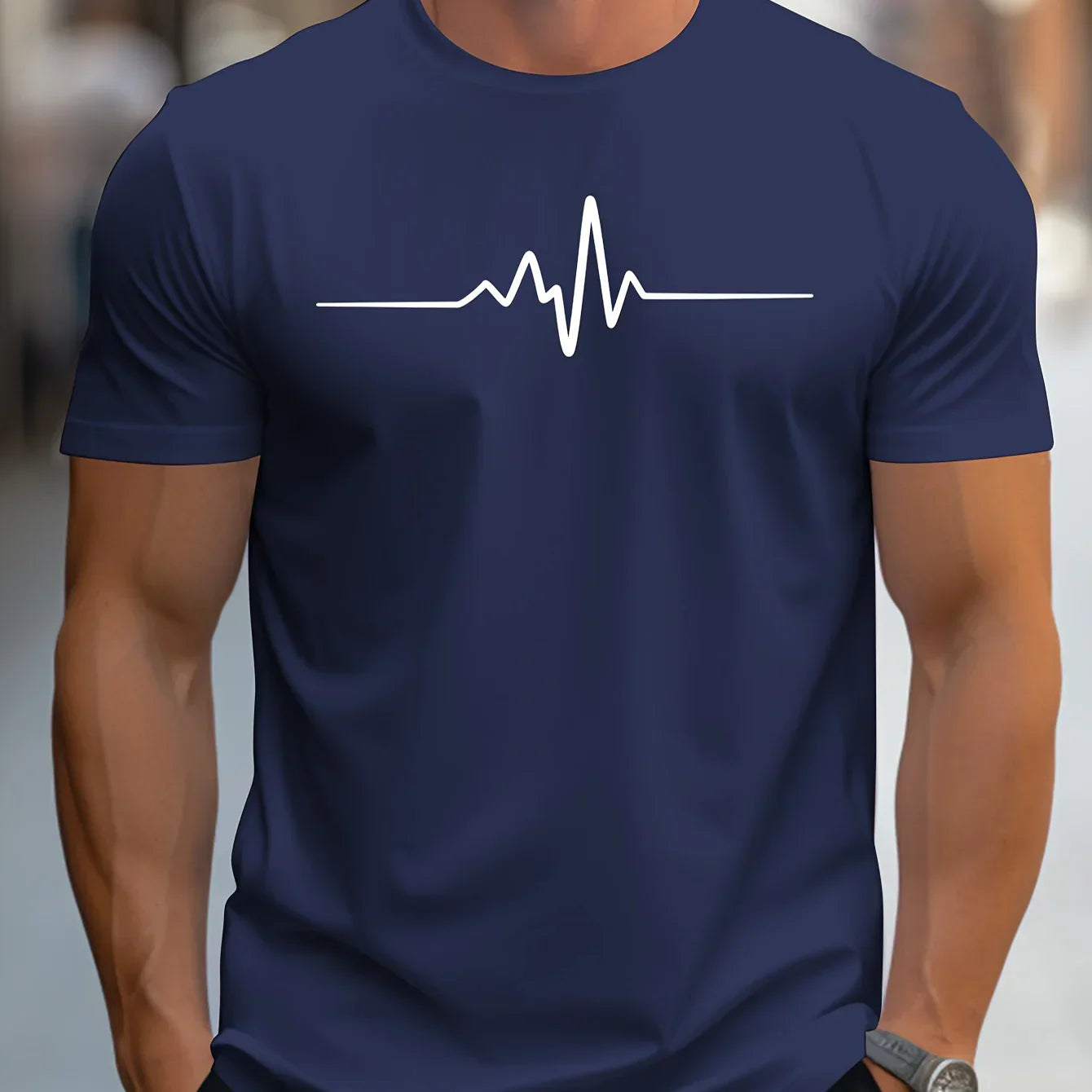 Men's T-shirt – Slim fit – Soft knit – Crew neck – Short sleeves – Graphic print