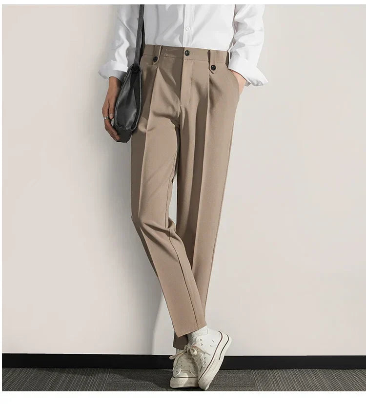 Men's pants – Classic fit – Straight legs – Elegant breathable fabric
