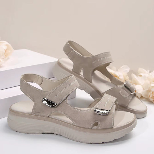 Women's sandals – Open toe – Adjustable straps – Comfort sole – Closed heel