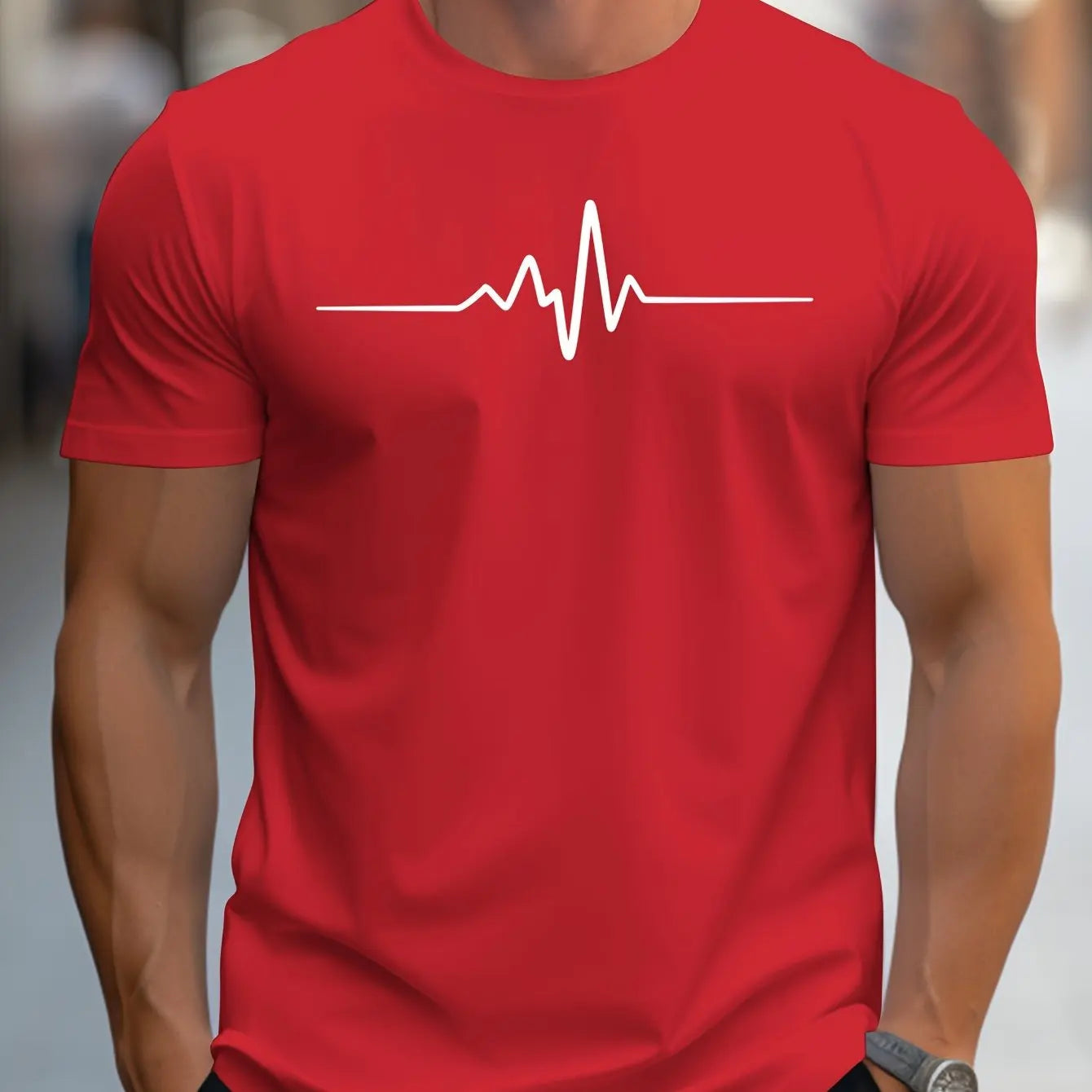 Men's T-shirt – Slim fit – Soft knit – Crew neck – Short sleeves – Graphic print