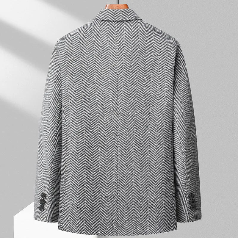 Veste homme – Coupe ajustée – Tissu texturé – Revers cranté – Fermeture 3 boutons