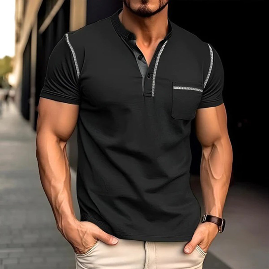 Men's polo – Slim fit – Breathable fabric – Short sleeves – Chest pocket