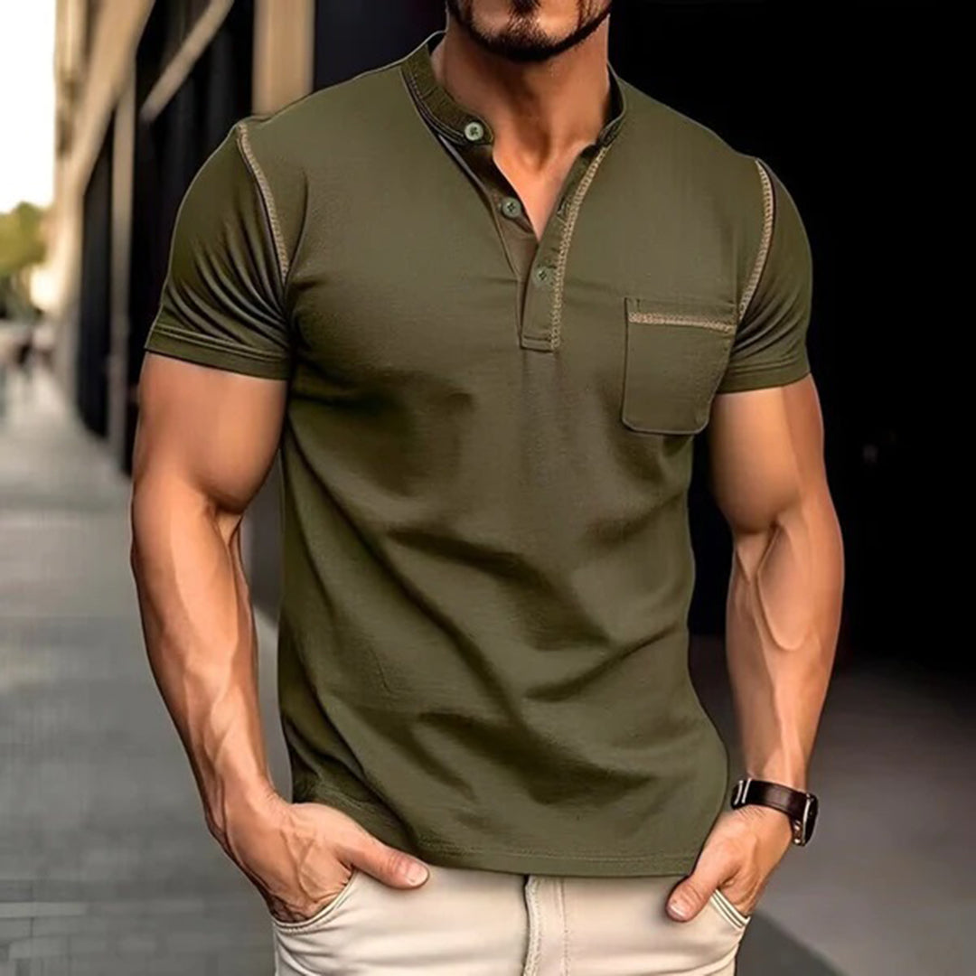 Men's polo – Slim fit – Breathable fabric – Short sleeves – Chest pocket