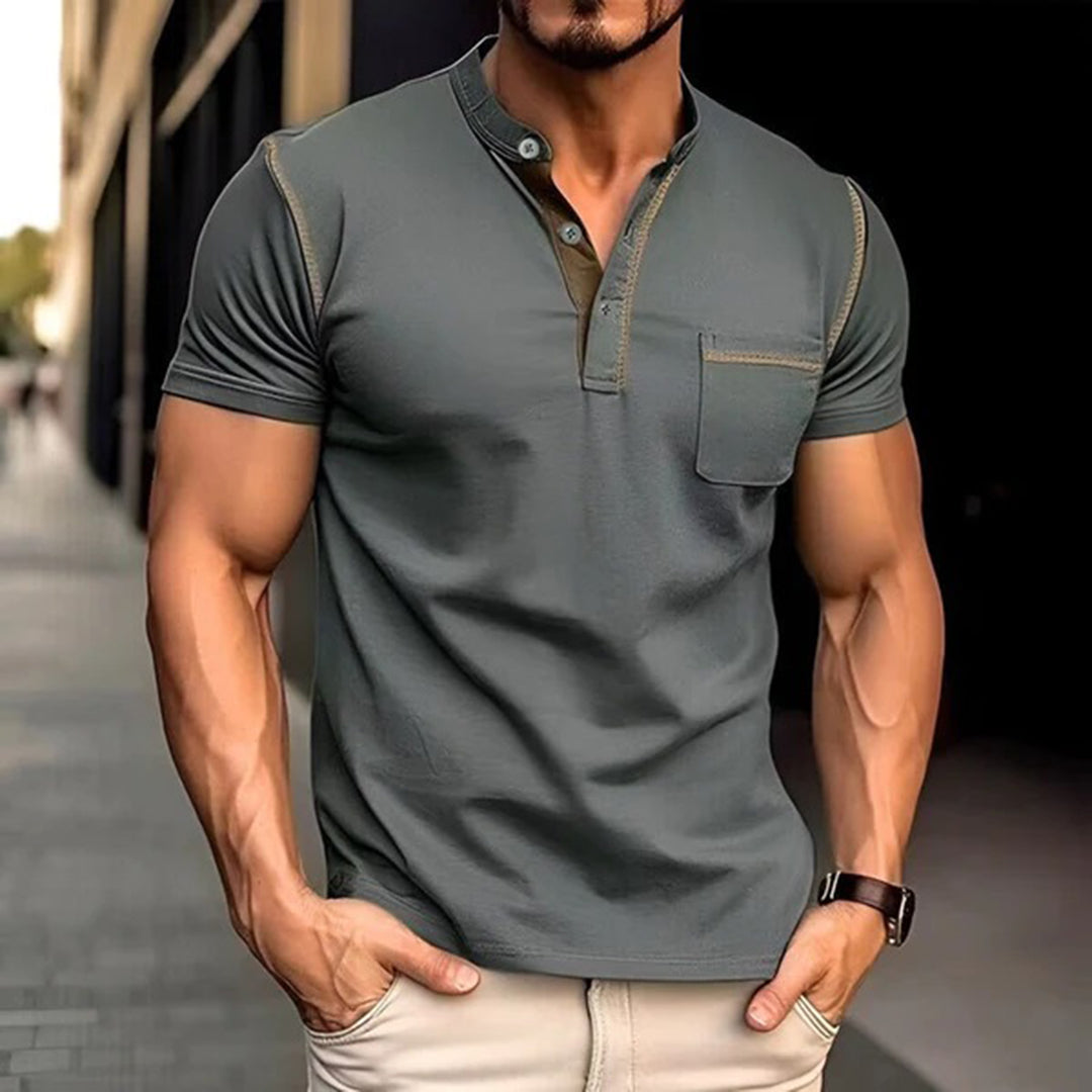 Men's polo – Slim fit – Breathable fabric – Short sleeves – Chest pocket