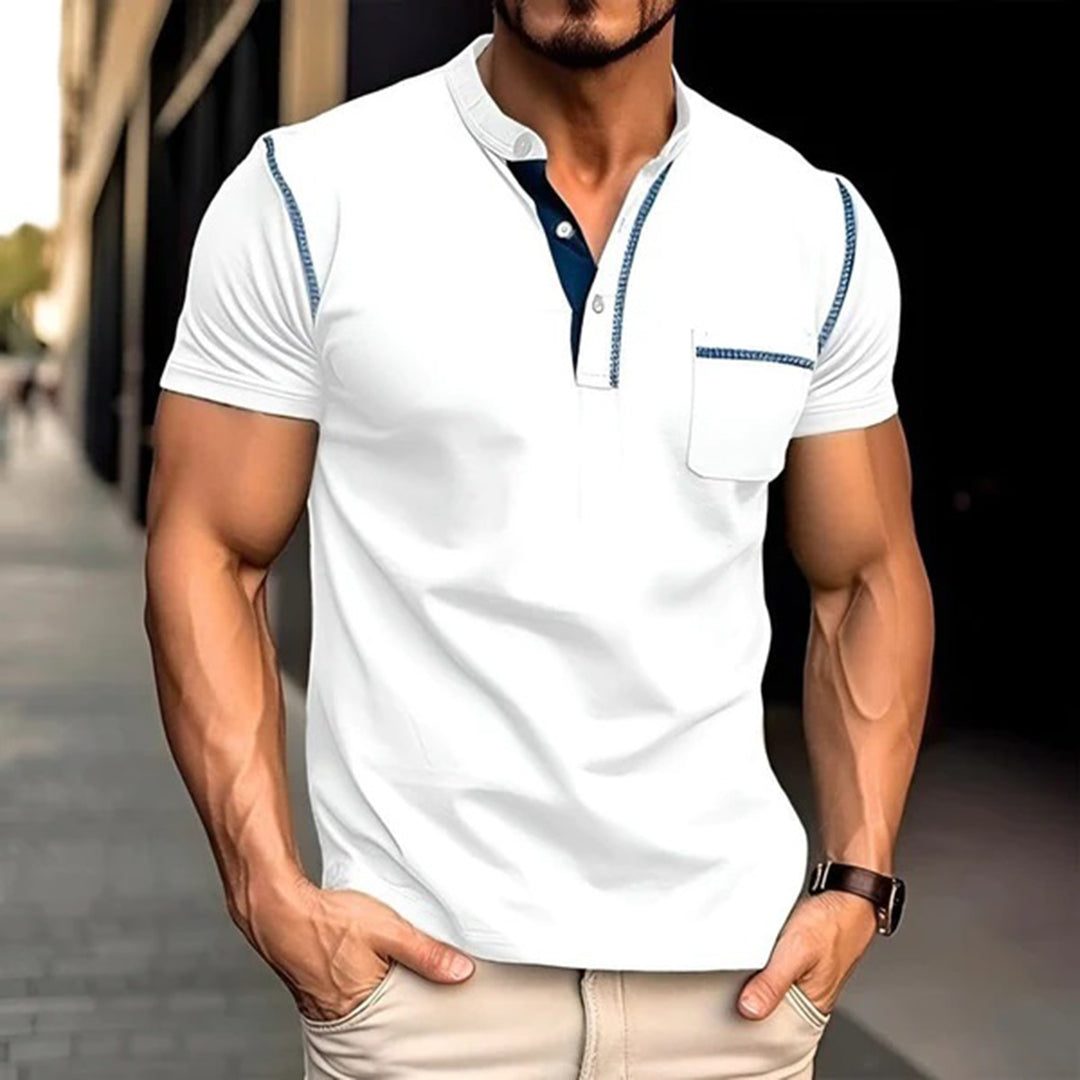Men's polo – Slim fit – Breathable fabric – Short sleeves – Chest pocket