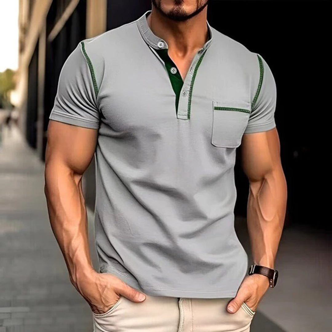 Men's polo – Slim fit – Breathable fabric – Short sleeves – Chest pocket