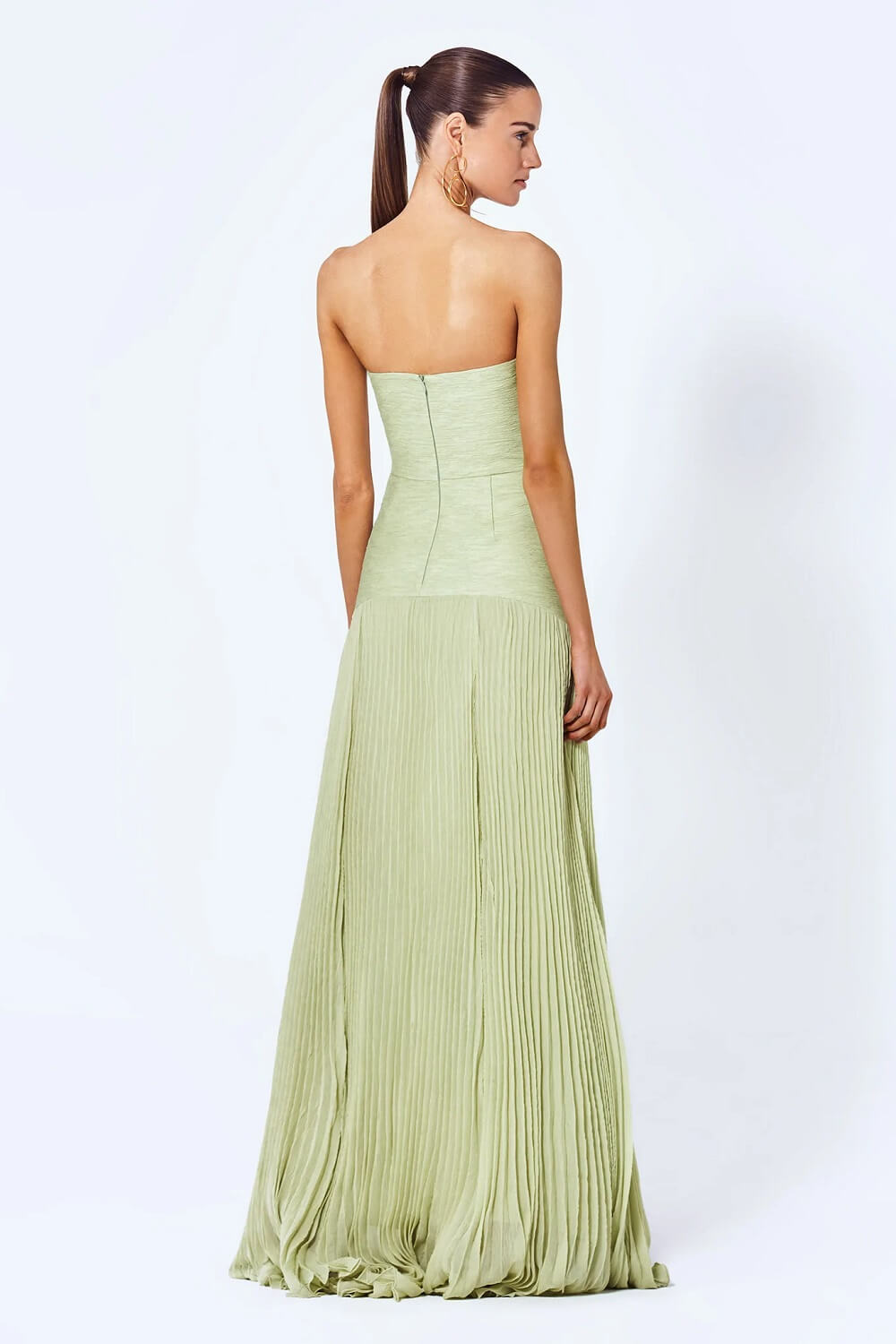Robe longue femme – Bustier cintré – Jupe plissée fluide