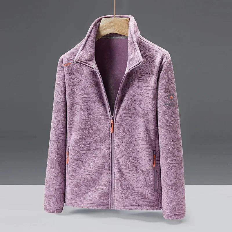 Men's fleece jacket – Regular fit – Stand-up collar – Zipped pockets – Soft fabric