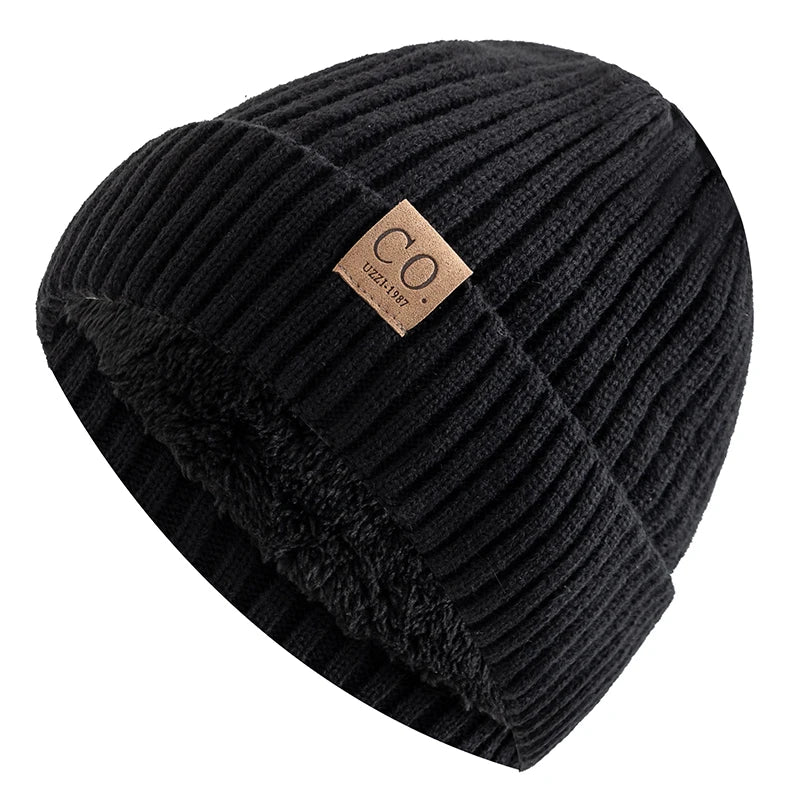 Henry Two-Tone Beanie Hat | Fleece Lined Ribbed Knit Beanie Hat
