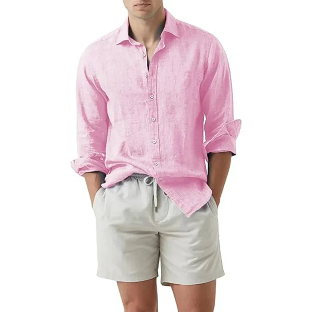 Men's shirt – Breathable natural fibers – Relaxed fit – Long sleeves