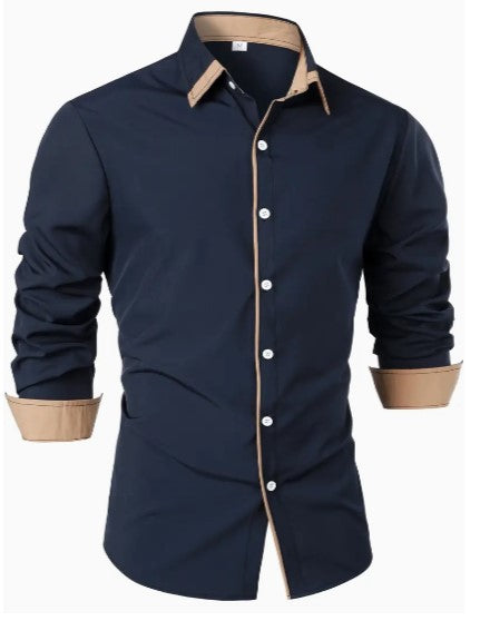 Men's shirt – Slim fit – Breathable fabric – Elegant contrasting details