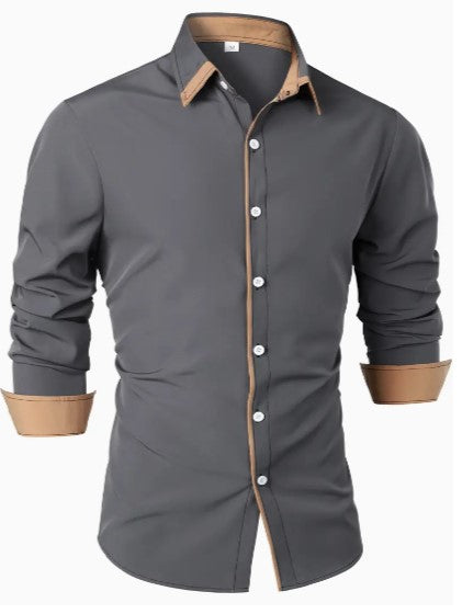 Men's shirt – Slim fit – Breathable fabric – Elegant contrasting details