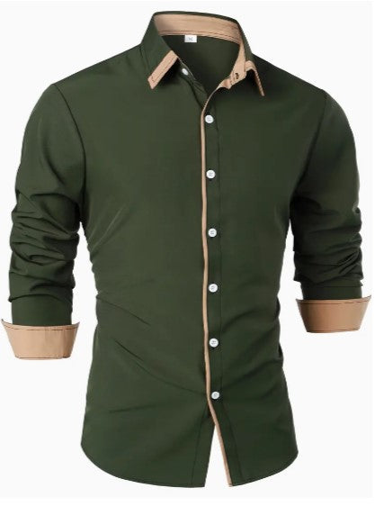 Men's shirt – Slim fit – Breathable fabric – Elegant contrasting details