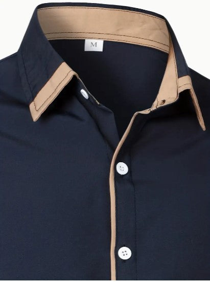 Men's shirt – Slim fit – Breathable fabric – Elegant contrasting details