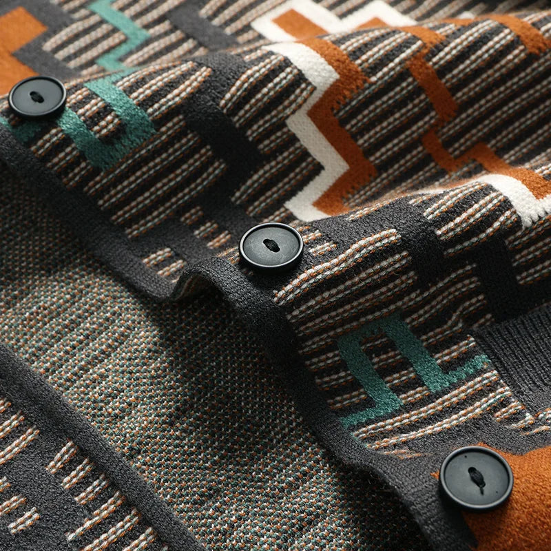 Alexander Open Front Cardigan | Geometric Print Cardigan