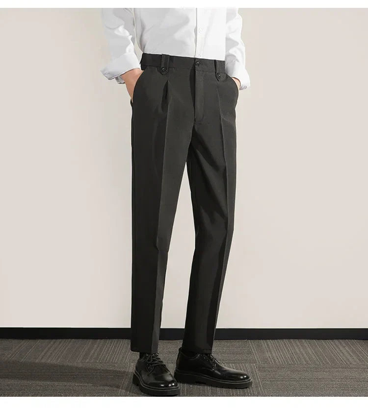 Men's pants – Classic fit – Straight legs – Elegant breathable fabric