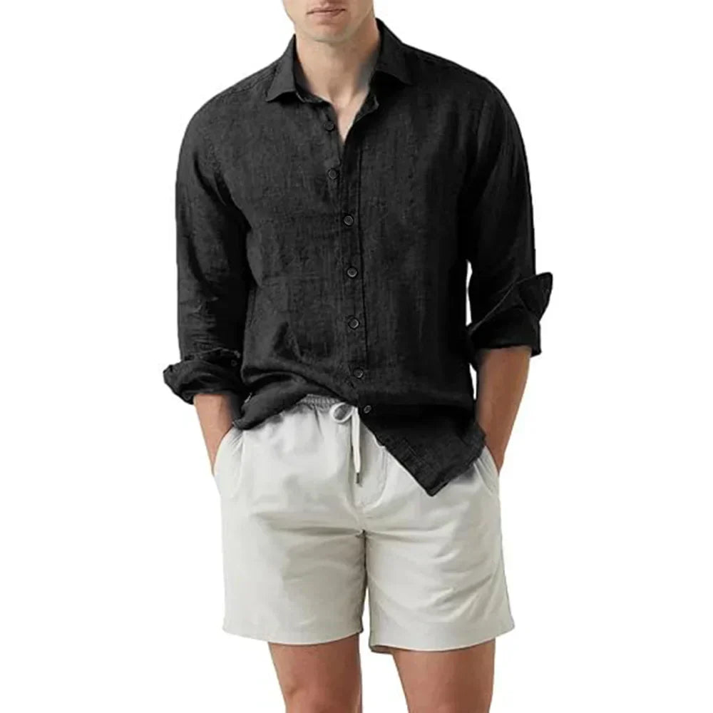 Men's shirt – Breathable natural fibers – Relaxed fit – Long sleeves