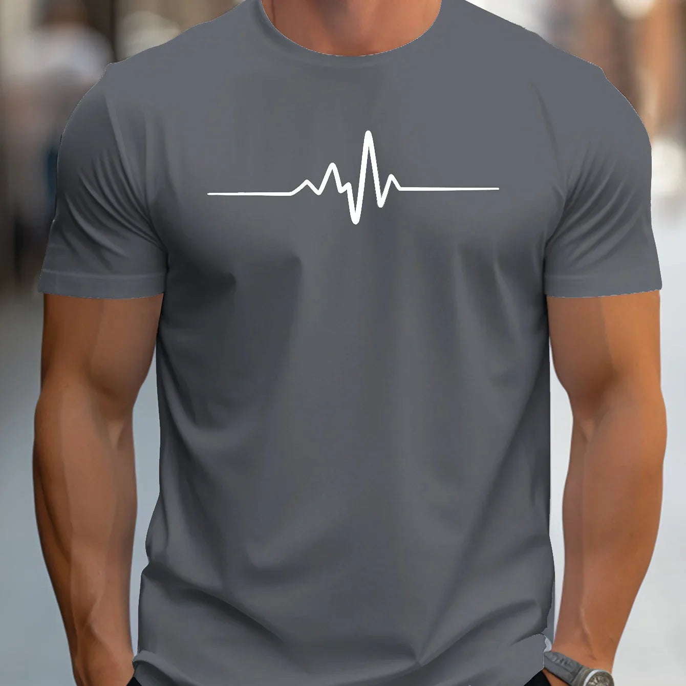Men's T-shirt – Slim fit – Soft knit – Crew neck – Short sleeves – Graphic print