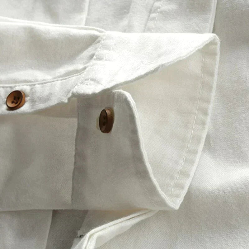 Men's slim shirt – mao collar – long sleeves – comfortable breathable fabric